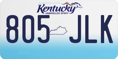 KY license plate 805JLK