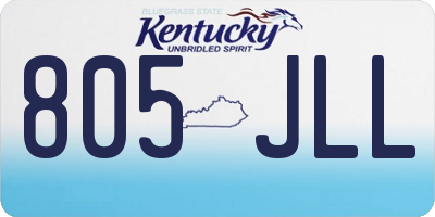 KY license plate 805JLL