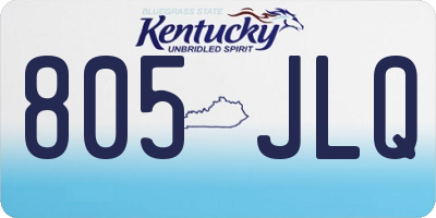 KY license plate 805JLQ
