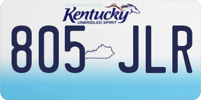 KY license plate 805JLR