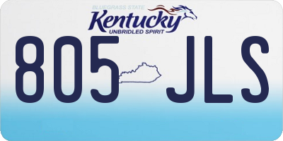 KY license plate 805JLS
