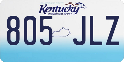 KY license plate 805JLZ