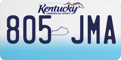 KY license plate 805JMA