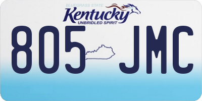 KY license plate 805JMC