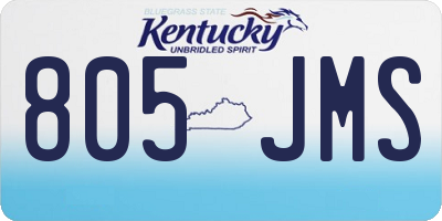 KY license plate 805JMS