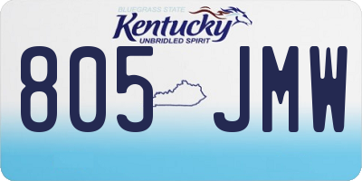 KY license plate 805JMW