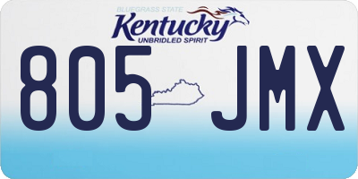 KY license plate 805JMX