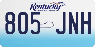 KY license plate 805JNH