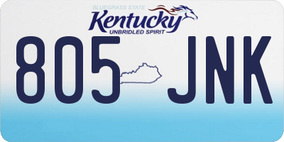 KY license plate 805JNK