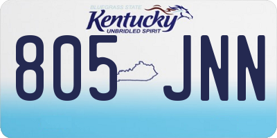 KY license plate 805JNN