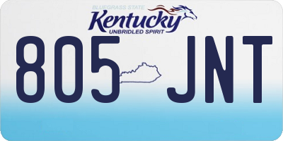 KY license plate 805JNT