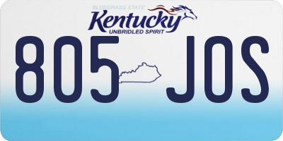 KY license plate 805JOS