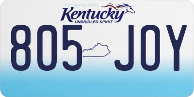 KY license plate 805JOY