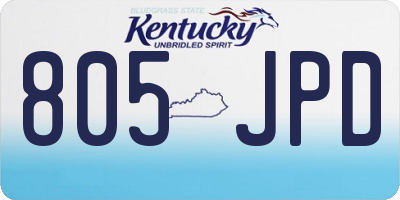 KY license plate 805JPD