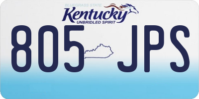 KY license plate 805JPS