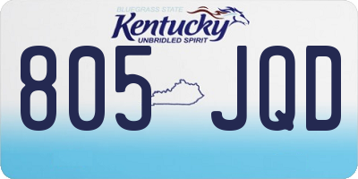 KY license plate 805JQD