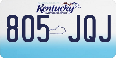 KY license plate 805JQJ