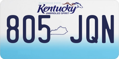 KY license plate 805JQN