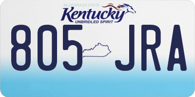 KY license plate 805JRA