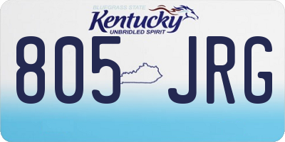 KY license plate 805JRG