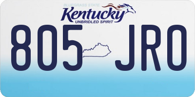 KY license plate 805JRO