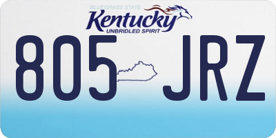 KY license plate 805JRZ