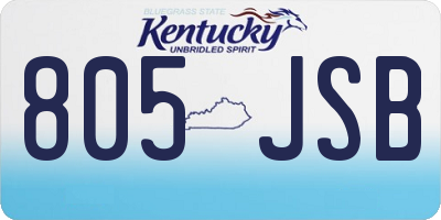 KY license plate 805JSB