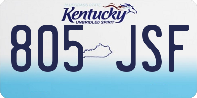 KY license plate 805JSF
