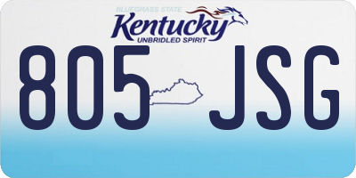 KY license plate 805JSG