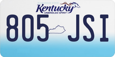 KY license plate 805JSI