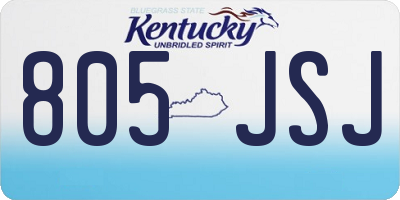 KY license plate 805JSJ