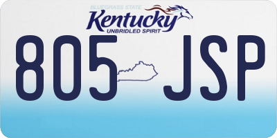 KY license plate 805JSP
