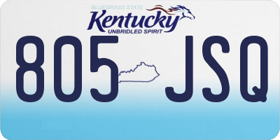 KY license plate 805JSQ
