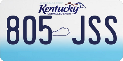 KY license plate 805JSS