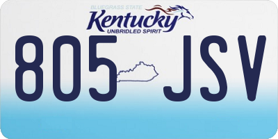 KY license plate 805JSV