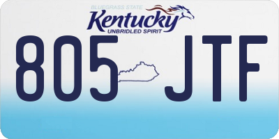 KY license plate 805JTF