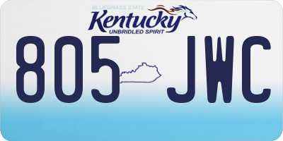 KY license plate 805JWC