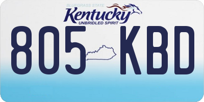 KY license plate 805KBD