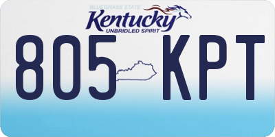 KY license plate 805KPT