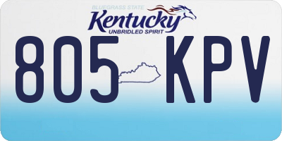 KY license plate 805KPV