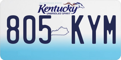 KY license plate 805KYM