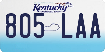 KY license plate 805LAA