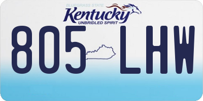 KY license plate 805LHW