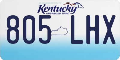 KY license plate 805LHX
