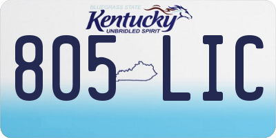 KY license plate 805LIC