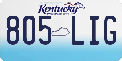 KY license plate 805LIG