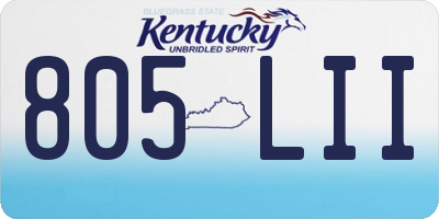 KY license plate 805LII