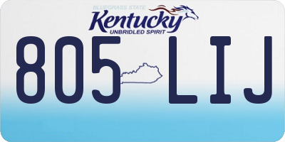 KY license plate 805LIJ
