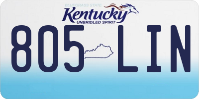 KY license plate 805LIN