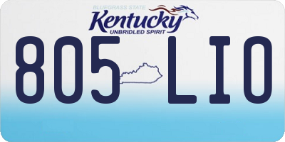 KY license plate 805LIO